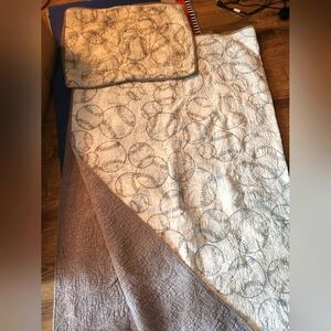 Baseball Patterned Quilt and Pillow And Bed Cover